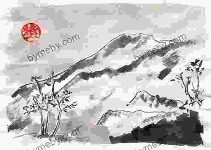 A Beautiful Japanese Ink Painting Of A Serene Landscape With Mountains And A River. A Beginner S Guide To Sumi E: Learn Japanese Ink Painting From A Modern Master (Online Video Tutorials)