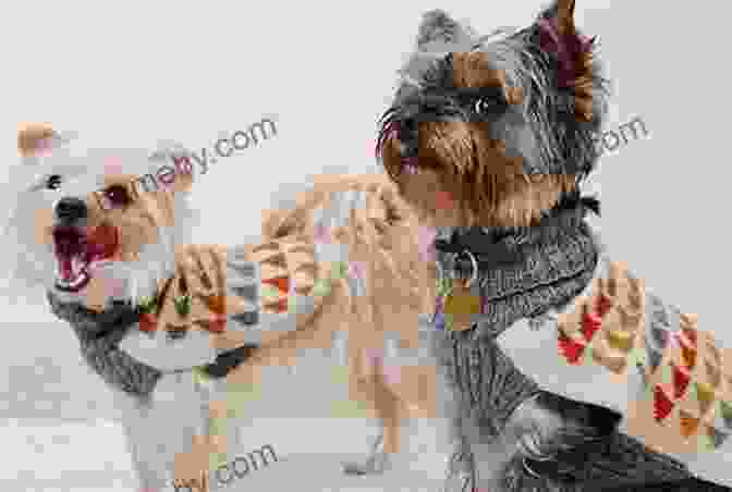 A Family Posed With Their Two Dogs, Both Wearing Sweaters Good Dogs In Bad Sweaters