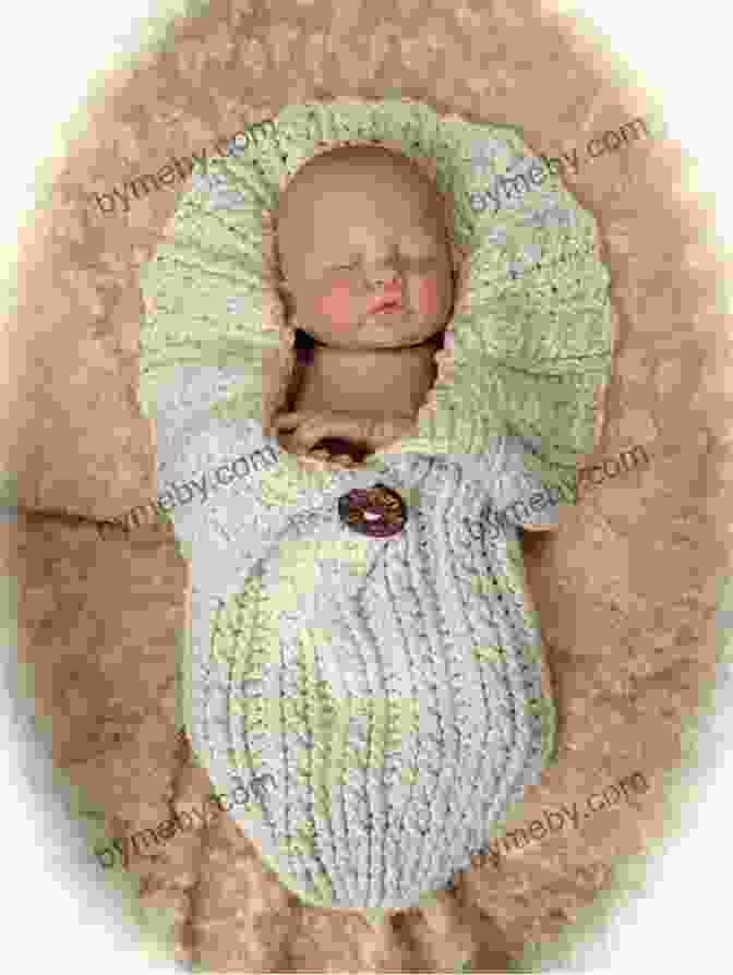 A Sweet Newborn Baby Snuggled Securely In A Knitted Baby Cocoon Papoose Knitting Pattern KP202 Baby Cocoon Papoose 3 Sizes