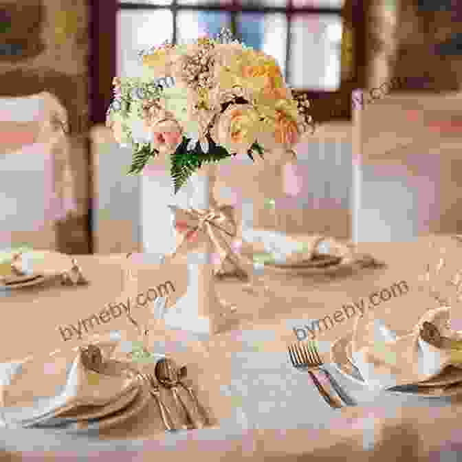An Elegant Dining Room Adorned With A Centerpiece Of 25 Roses Mix Stephanie Faris, Creating A Captivating And Romantic Ambiance 25 Roses (mix) Stephanie Faris