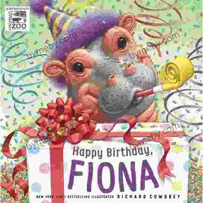 Happy Birthday Fiona Fiona The Hippo Book Cover Featuring A Smiling Fiona The Hippo And Her Caretaker, Thelma Happy Birthday Fiona (A Fiona The Hippo Book)