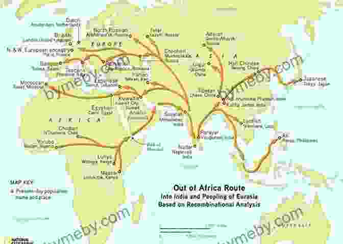 Map Of Human Migration Out Of Africa The Journey Of Man: A Genetic Odyssey