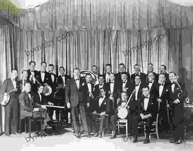 Paul Whiteman And His Orchestra, A Sea Of Musicians In Formal Attire, Their Instruments At The Ready. The Music In George S Head: George Gershwin Creates Rhapsody In Blue