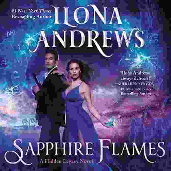 Sapphire Flames Book Cover Featuring A Woman With Glowing Blue Eyes And A Man With Fiery Red Eyes Sapphire Flames: A Hidden Legacy Novel