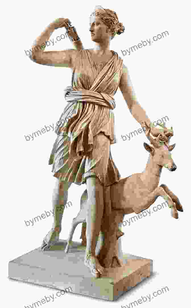 Statue Of Artemis, The Greek Goddess Of The Hunt, Standing With A Deer And Holding A Bow And Arrow Olympians: Artemis: Wild Goddess Of The Hunt