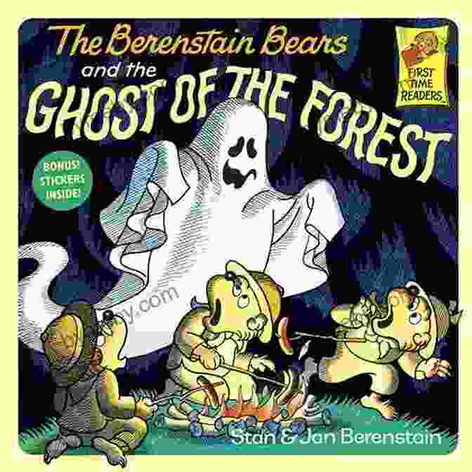 The Berenstain Bears And The Ghost Of The Forest Book Cover Featuring Papa Bear, Mama Bear, And Brother And Sister Bear Encountering A Ghostly Figure In A Dark Forest. The Berenstain Bears And The Ghost Of The Forest (First Time Books(R))